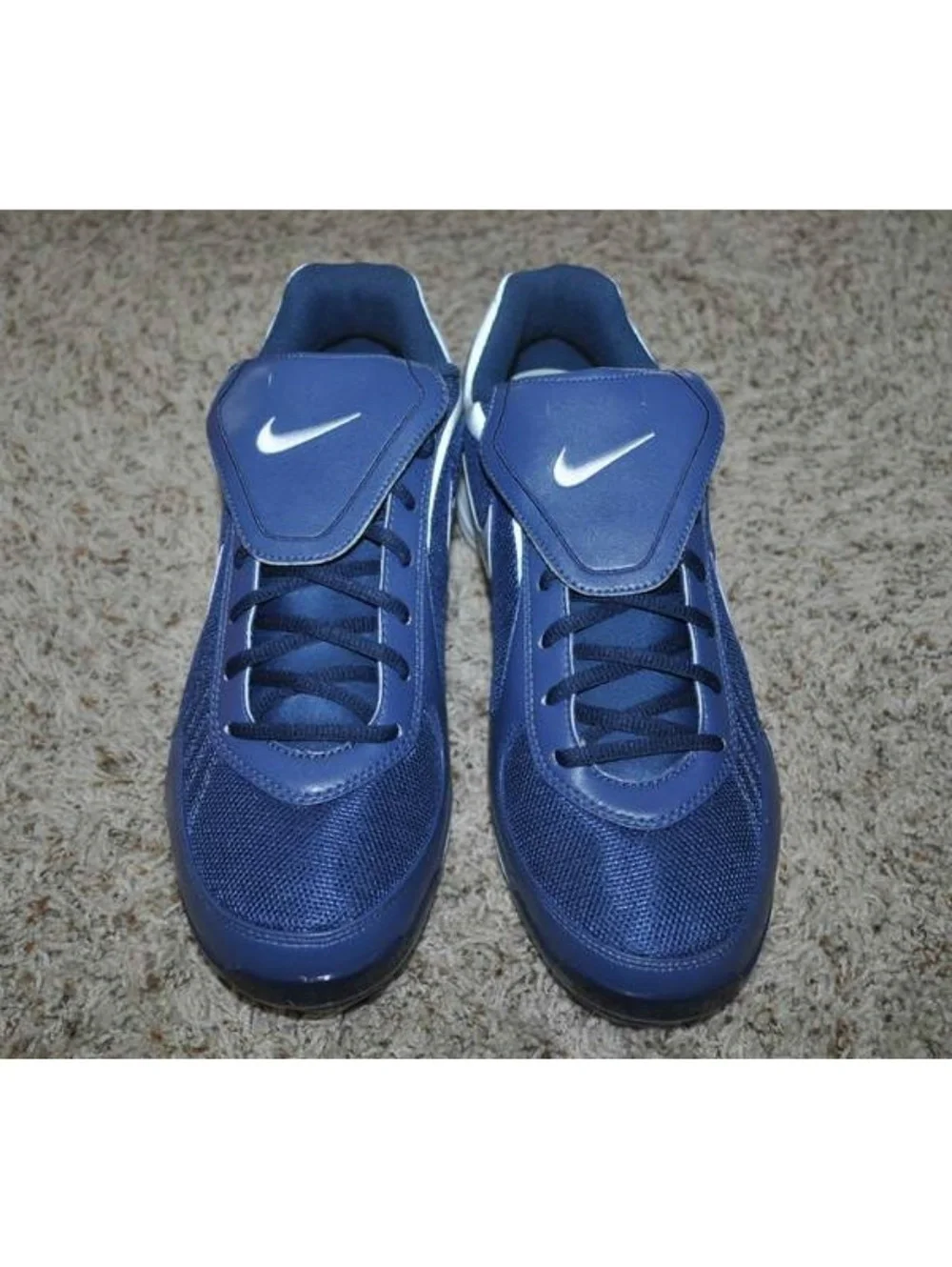 Nike Baseball Cleats 13.5 Mens Air Blue Zoom Coop Low Metal Fx Leather Shoes